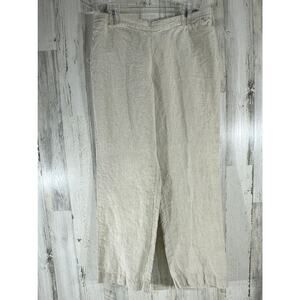 J Jill Linen Pants Size‎ Medium (34x30.5) Beige Slightly Tapered Leg